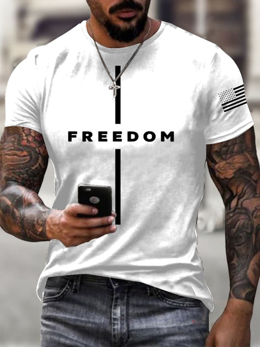 Men's freedom flag Print T-Shirt