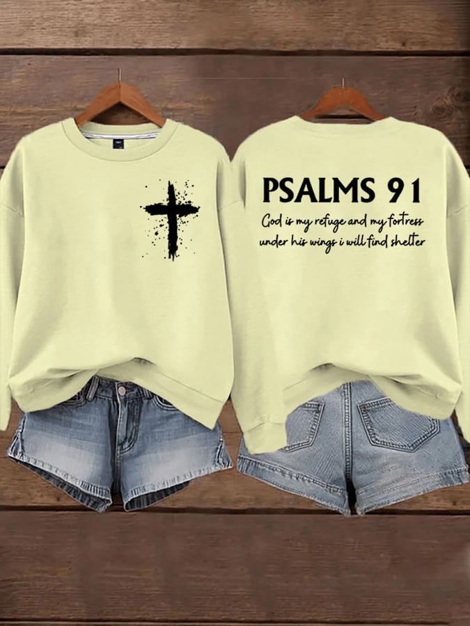 Women's God Is My Refuge And My Fortress Under His Wings I Will Find Shelter Sweatshirts