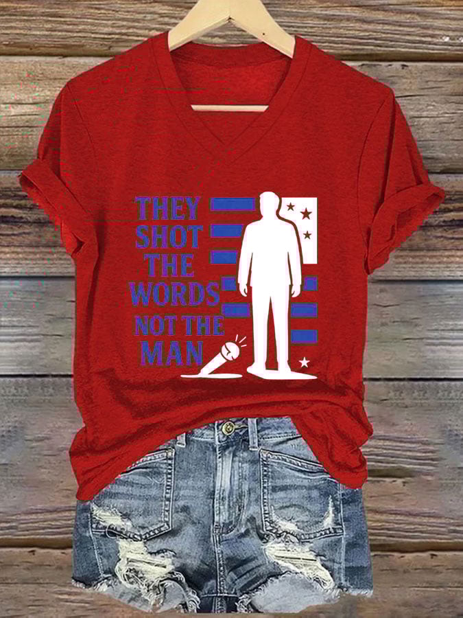 Women's Hot Spot Print V Neck T-shirt