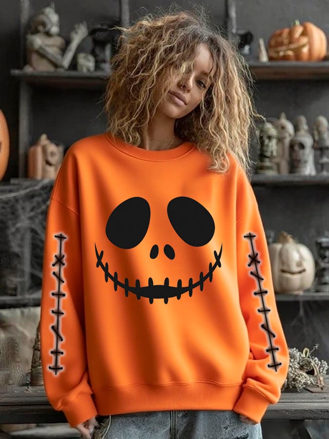 Women's Halloween Print Sweatshirt
