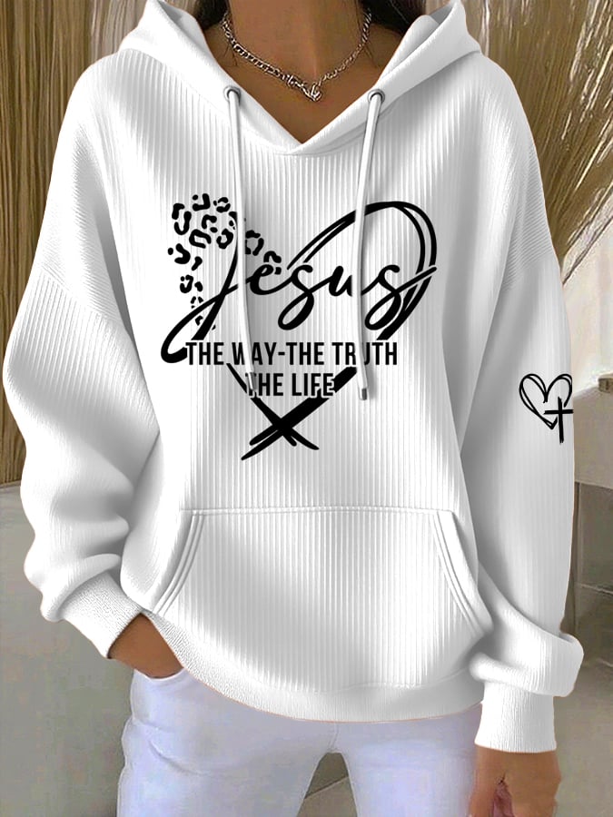 Women's Jesus The Way The Truth The Life Print Hoodie