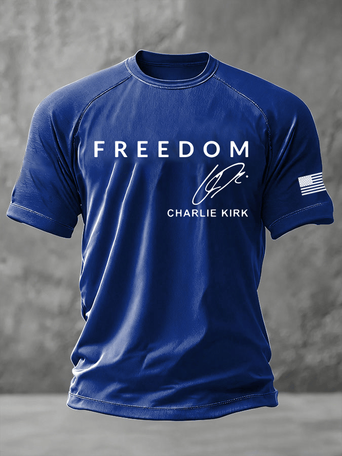 Men's Freedom Print Casual T-Shirt