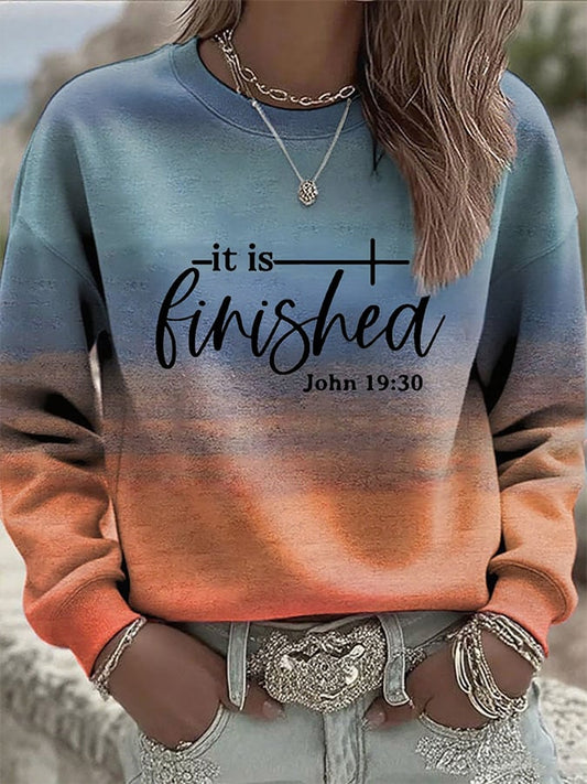 Women's It Is Finished Print Sweatshirt