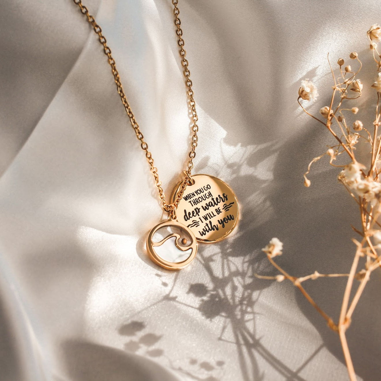 Isaiah 43:2 - Deep Waters Wave Necklace