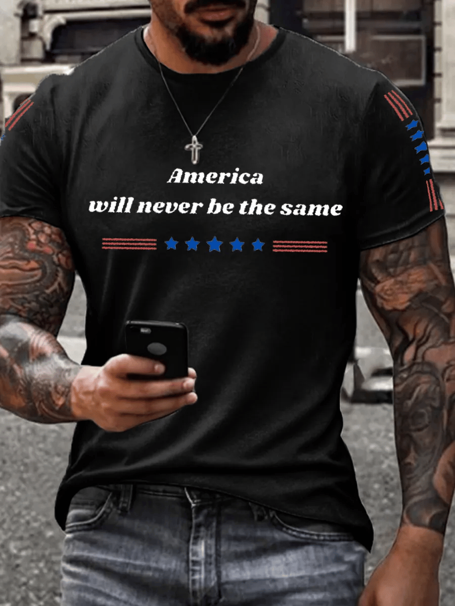 Men's FREEDOM Print short-sleeved T-shirt