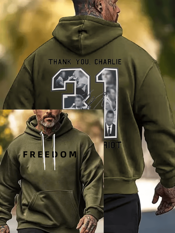 Men's  Commemorative freedom 31 Printed  Hoodie