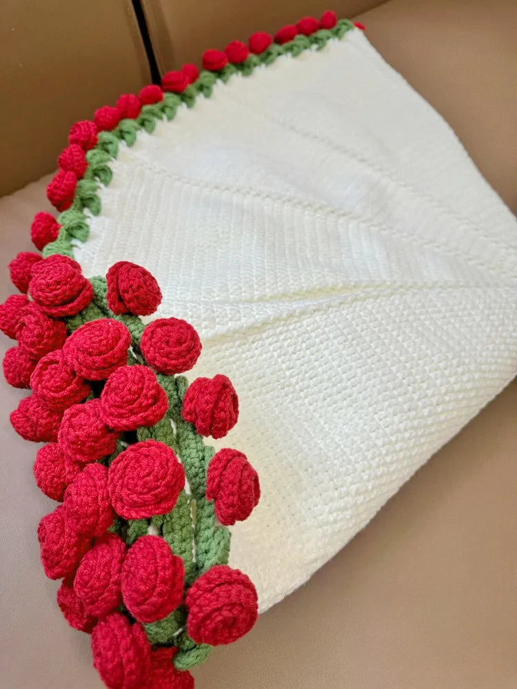 🌸DIY handmade rose blanket