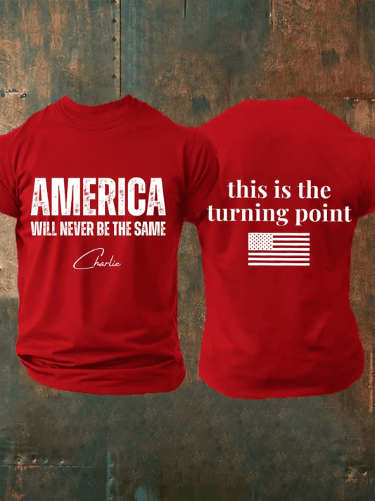 Men's FREEDOM Print short-sleeved T-shirt