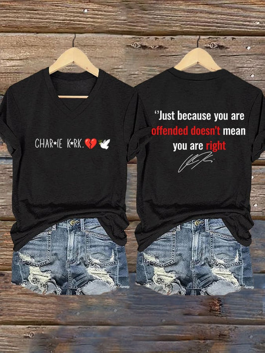 Women's Hot Spot Print V Neck T-shirt