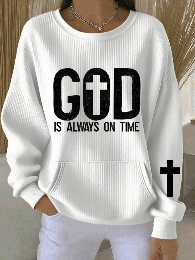 Women's His Timing, Not Mine  Print Sweatshirt