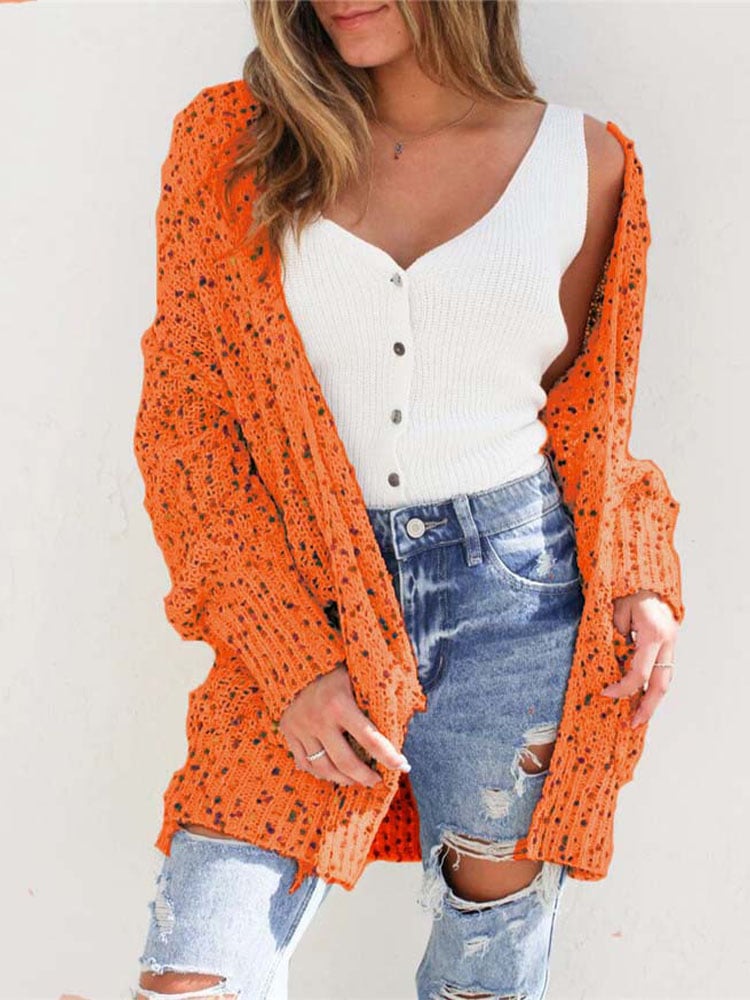 Women's Loose Knitted Pocket Sweater Cardigan