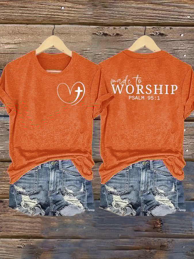 Women's Worship Faith  Print T-Shirt