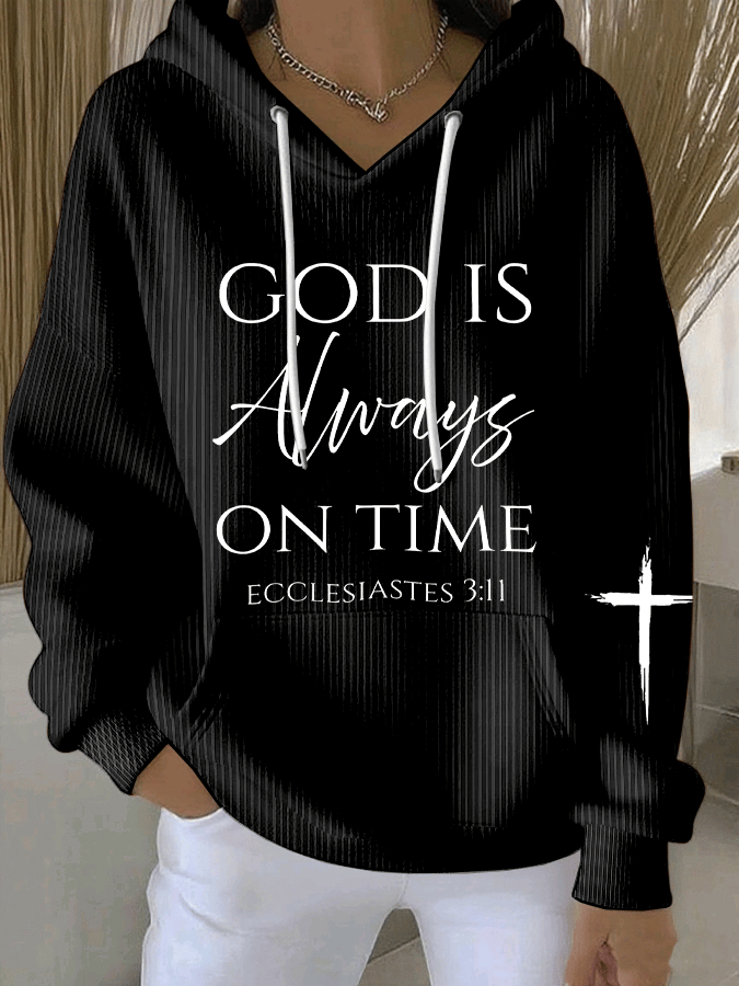 Women's God Is Always On Time  Print Sweatshirt