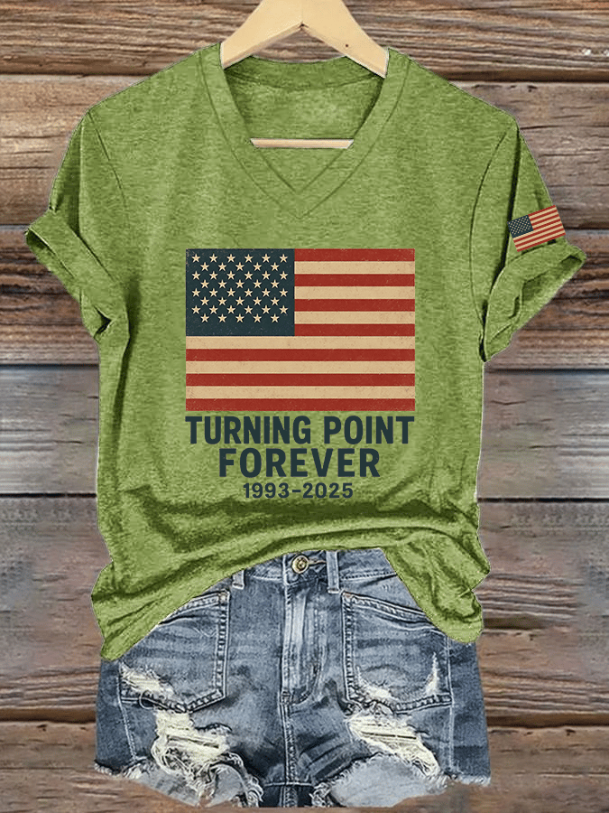 Women's Hot Spot Print V-Neck T-Shirt