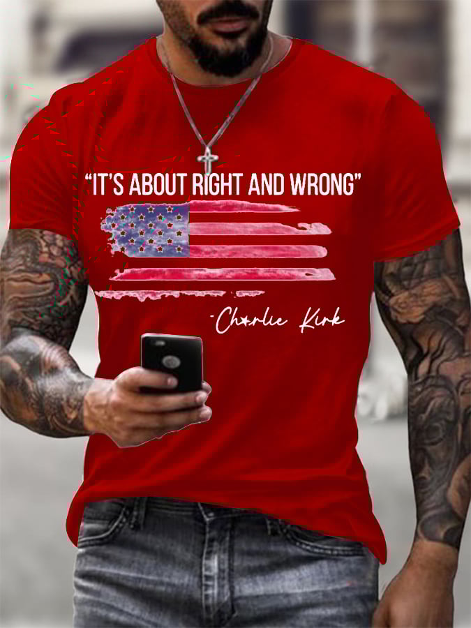 Men's It's About Right and Wrong  Printed T-Shirt