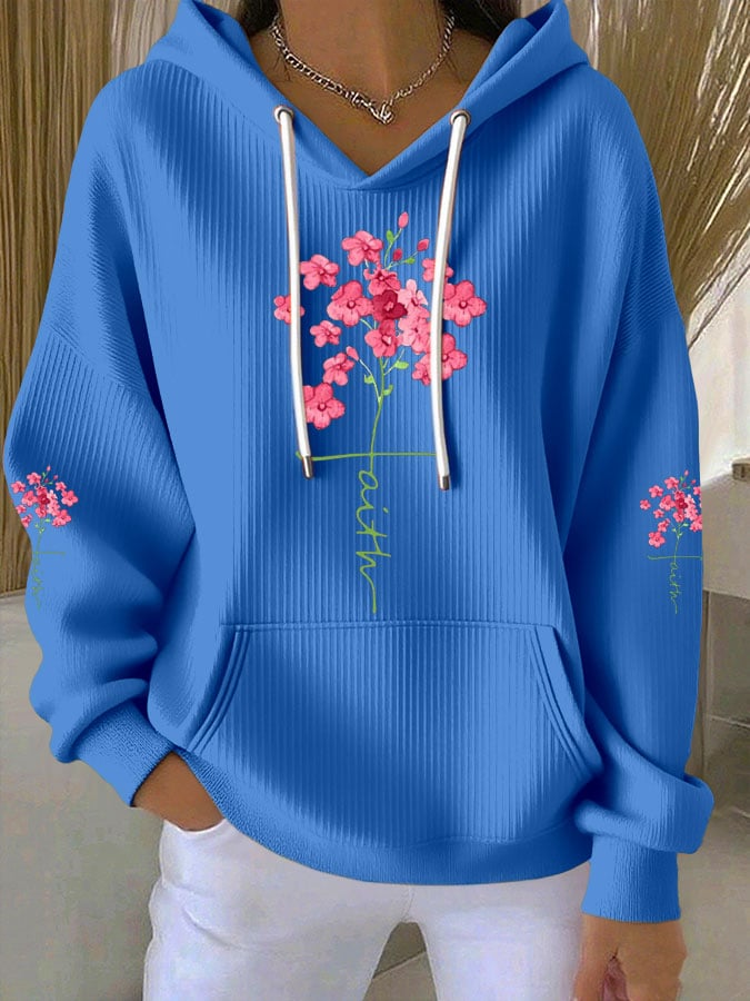 Women's Faith Print Casual Hoodie