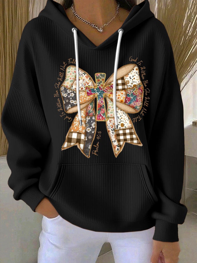 Women's Faith Print Casual Hoodie