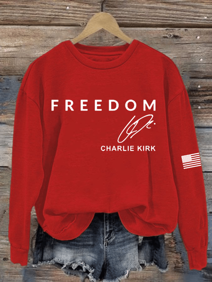 Women's Freedom Printed Crew Neck Sweatshirt