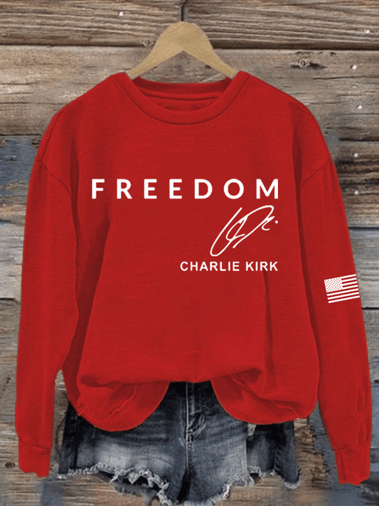 Women's Freedom Printed Crew Neck Sweatshirt
