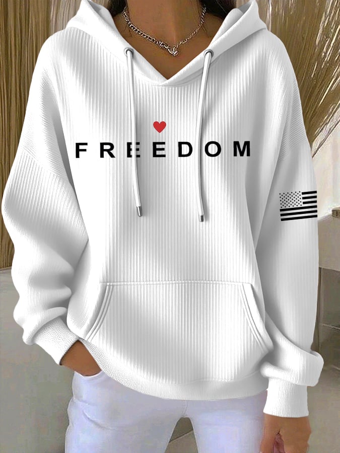 Women's freedom Printed Hoodie