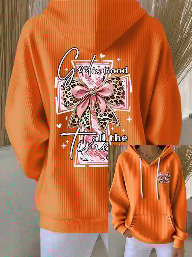 Women's God Is Good All The Time Print Casual Hoodie Sweatshirt