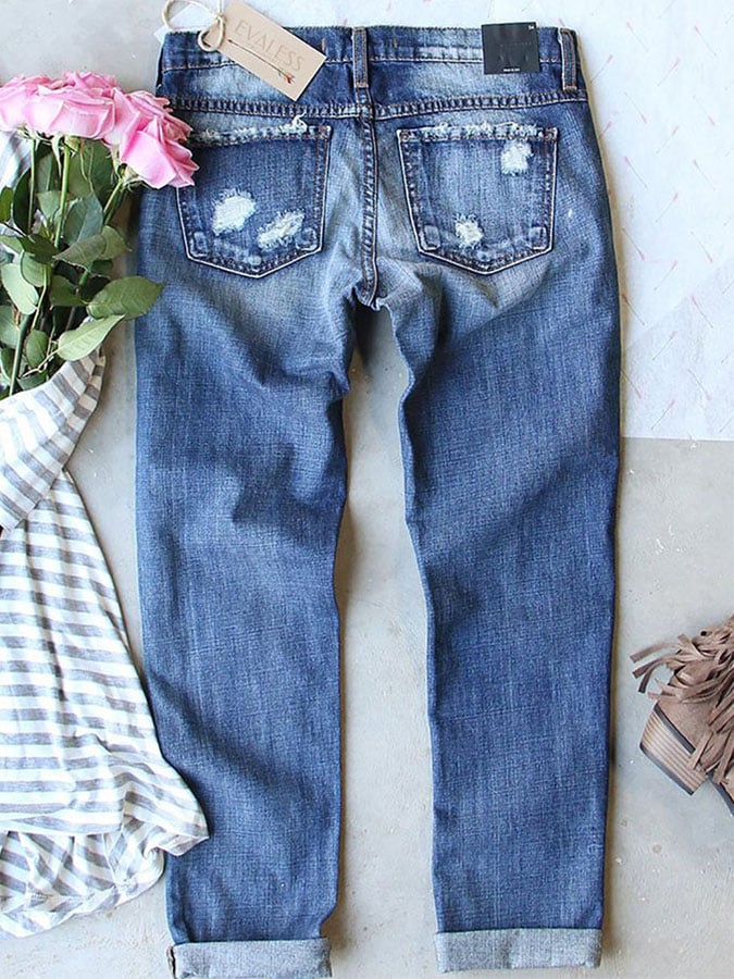 Casual Pumpkin Print Loose Straight Jeans