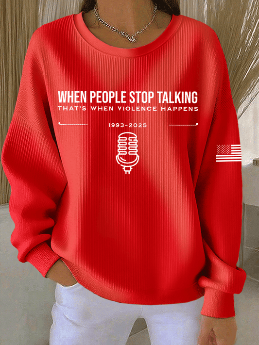 Women's Hot Spot Print Knitted Crew Neck Long Sleeve Top