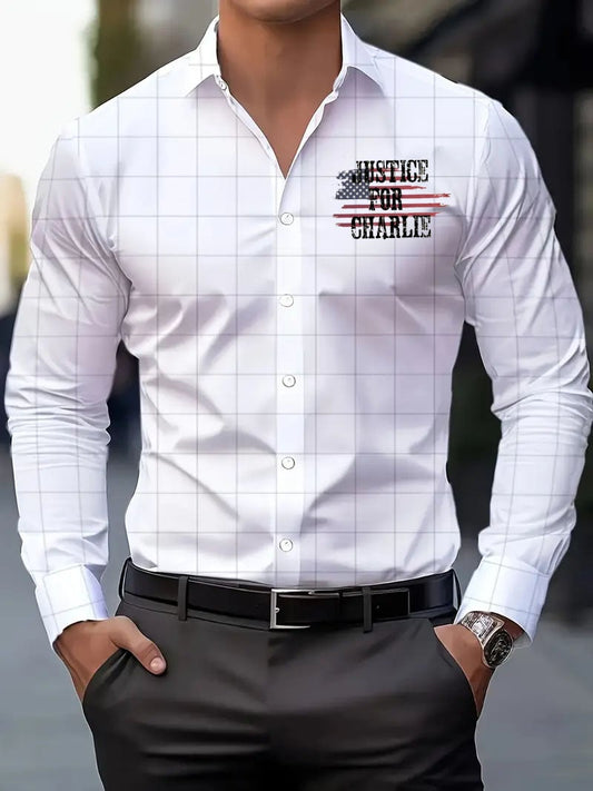 Men's Street Style Business Casual Printed Long Sleeve Shirt
