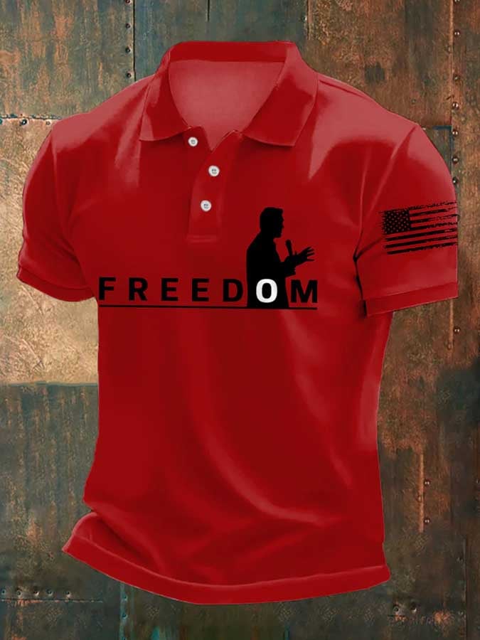 Men's Hot Events Print Button-Down Polo Shirt