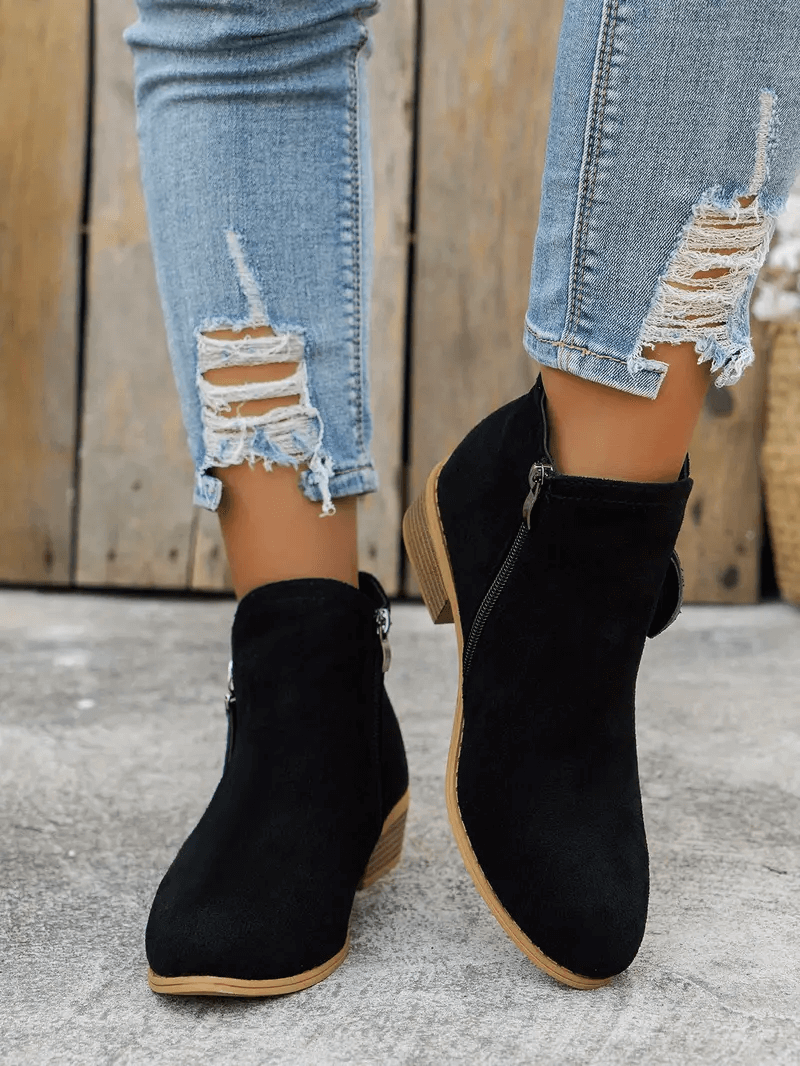 Women's Vintage Style Fabric Ankle Boots