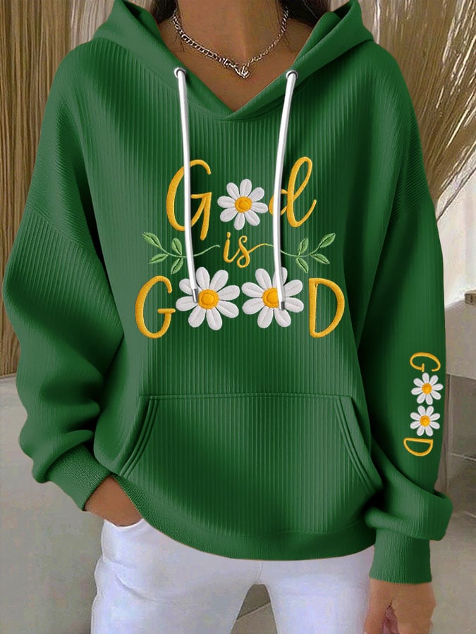 Women's Faith Print Casual Hoodie