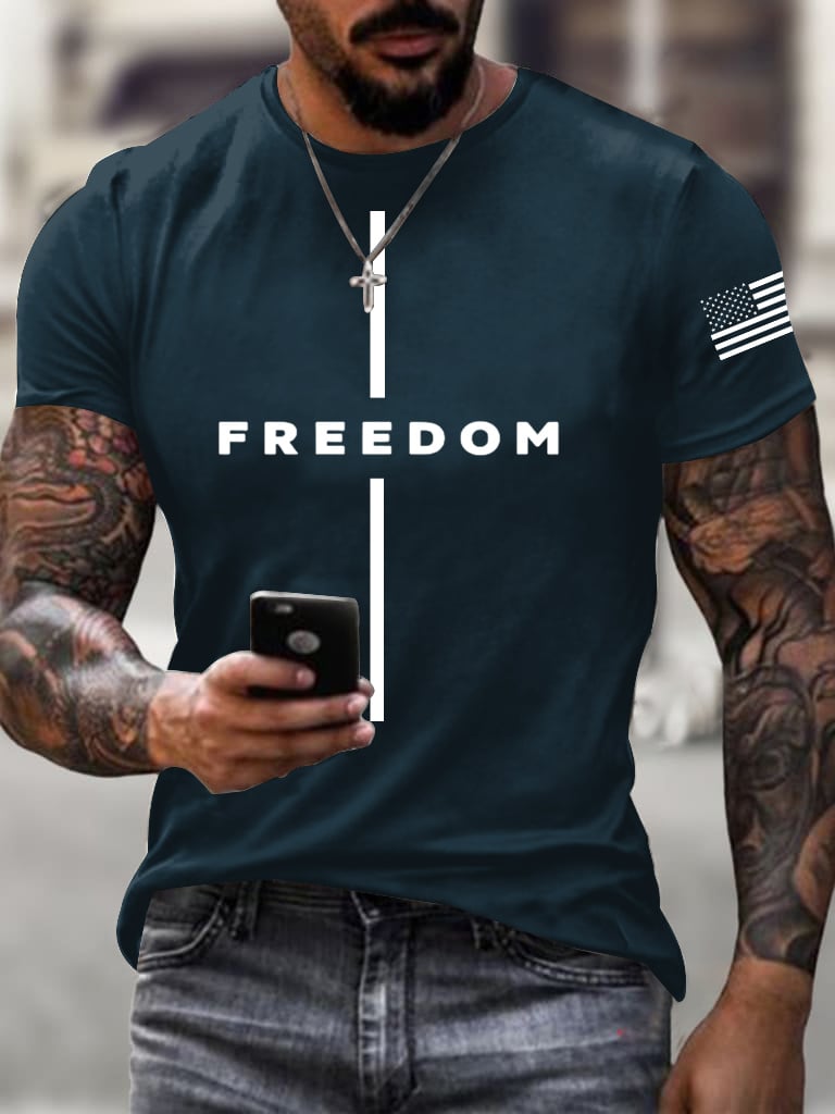Men's freedom flag Print T-Shirt