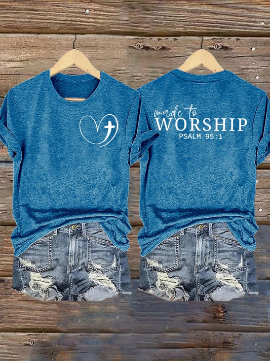 Women's Worship Faith  Print T-Shirt