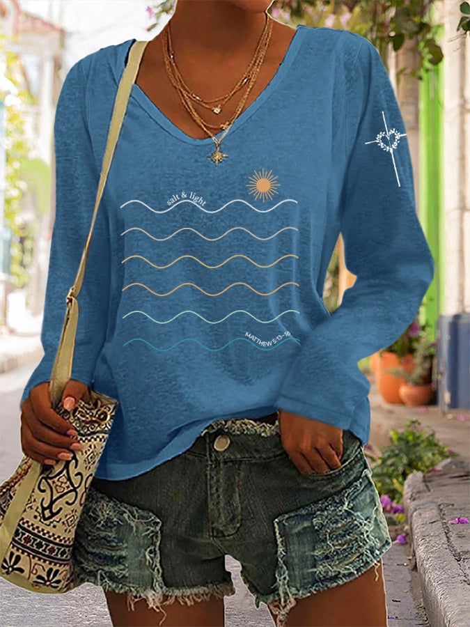 Women's Salt and Light Boho Christian Print Shirt