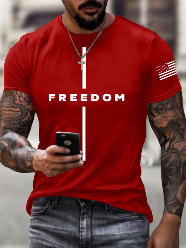 Men's freedom flag Print T-Shirt