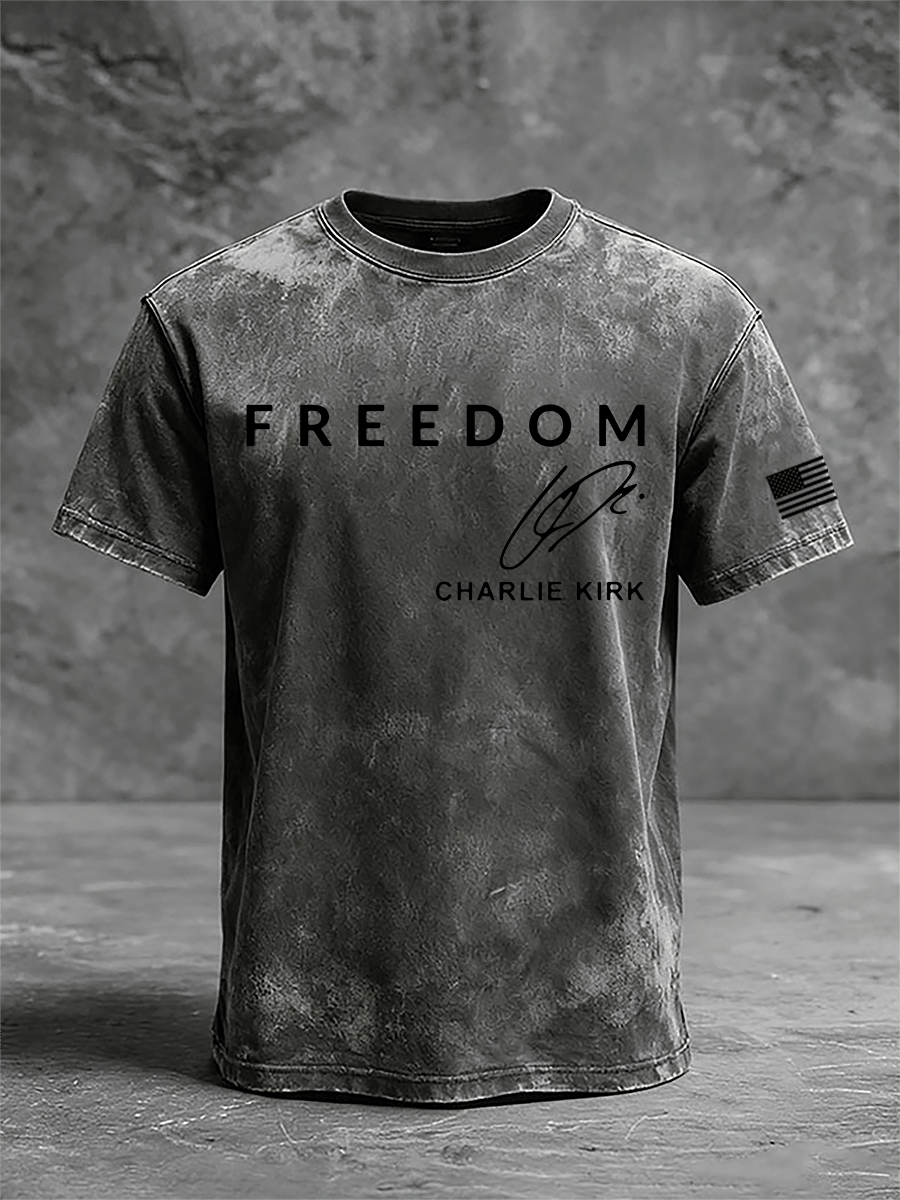 Men's Freedom Print Casual T-Shirt