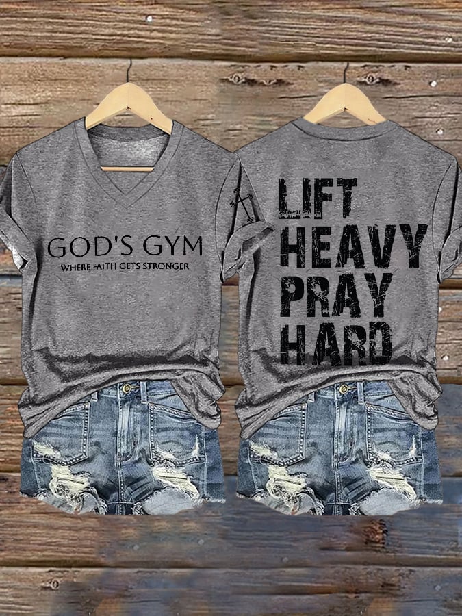 Women's Retro Gym Faith Print T-Shirt