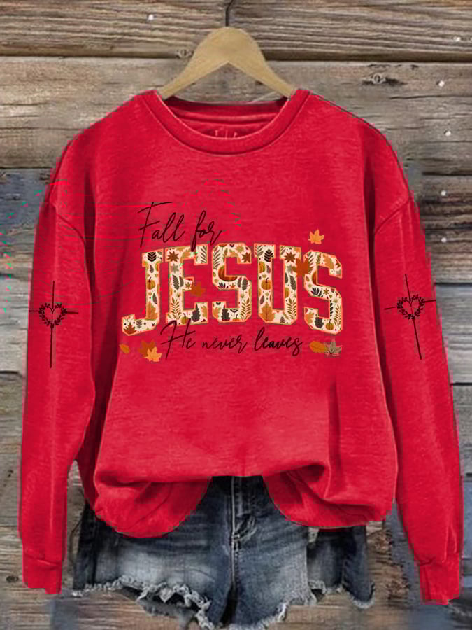 Women's He Never Leaves Sweatshirt