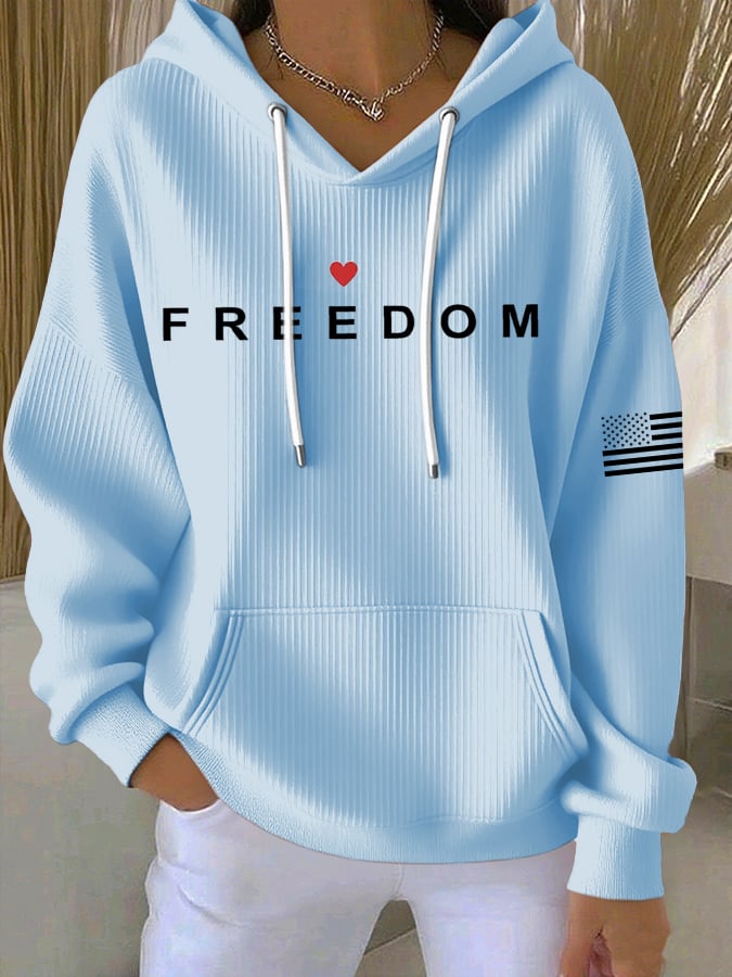 Women's freedom Printed Hoodie