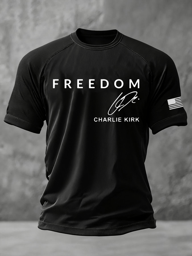 Men's Freedom Print Casual T-Shirt