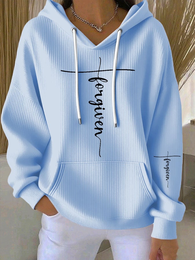 Women's Faith Print Casual Hoodie