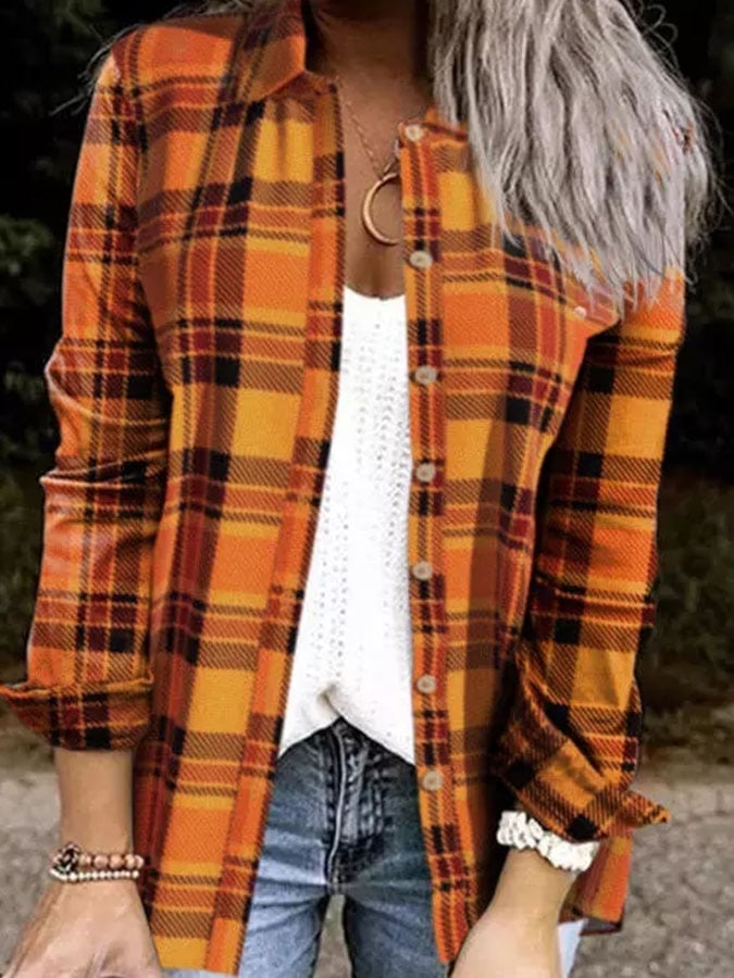 Casual Plaid Long Sleeve Shirt