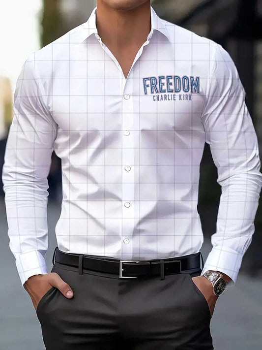 Men's Street Style Business Casual Printed Long Sleeve Shirt