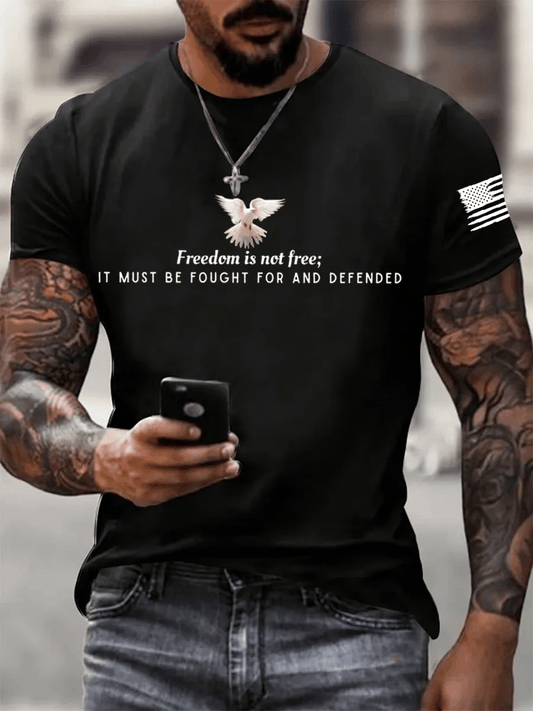 Men's FREEDOM Print short-sleeved T-shirt
