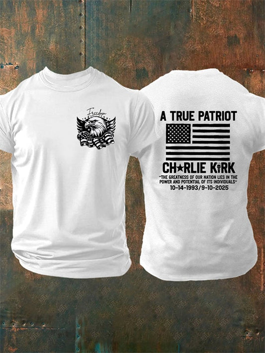Men's A True Patriot Print short-sleeved T-shirt