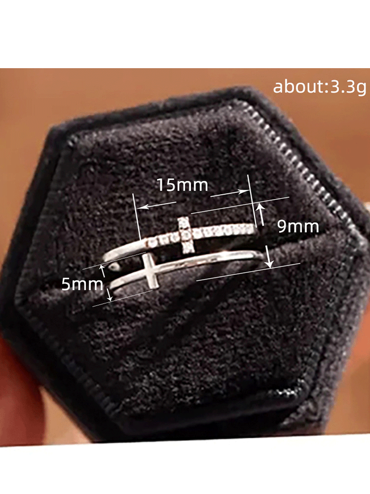 Women'S Fashion Double Cross Ring