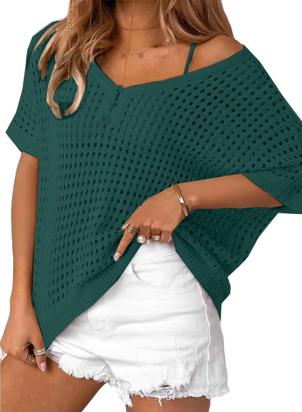 Women's Summer Hollow Out Crochet Knit Tops Beach Coverup (Buy 2 Free Shipping)