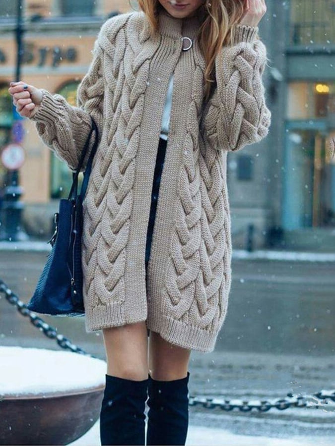 Solid Color Loose Long Cardigan Sweater