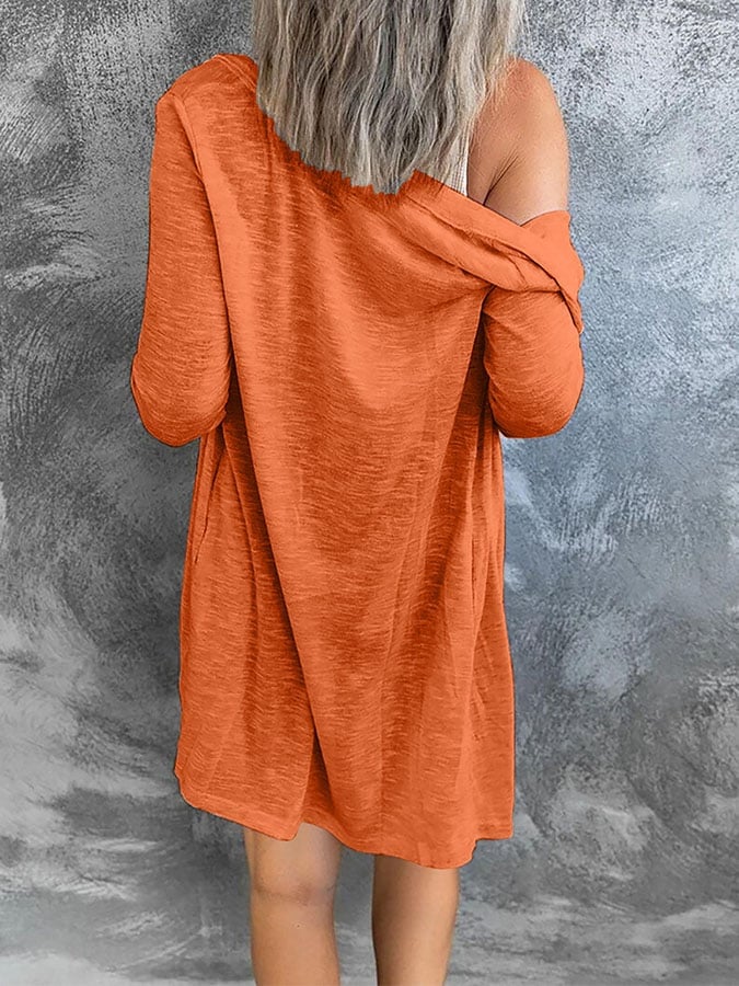 Casual Solid Color Long Sleeve Cardigan