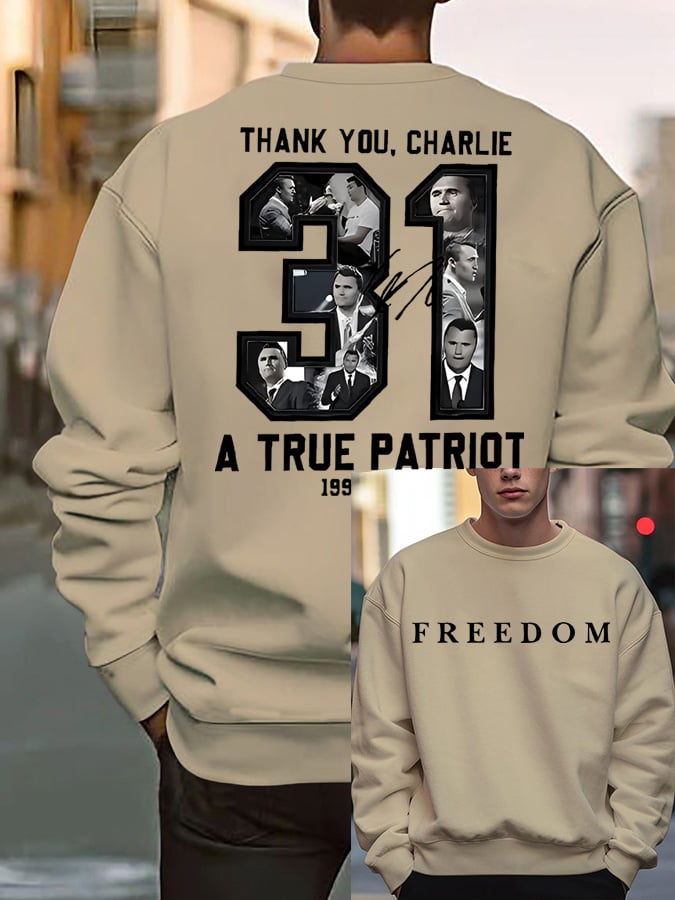 Men's freedom Print Casual Sweatshirt